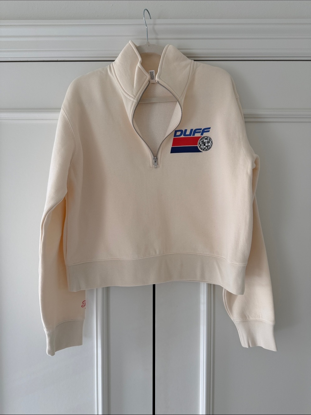 Hilary Duff Concert Cream Quarter-Zip Sweatshirt Top